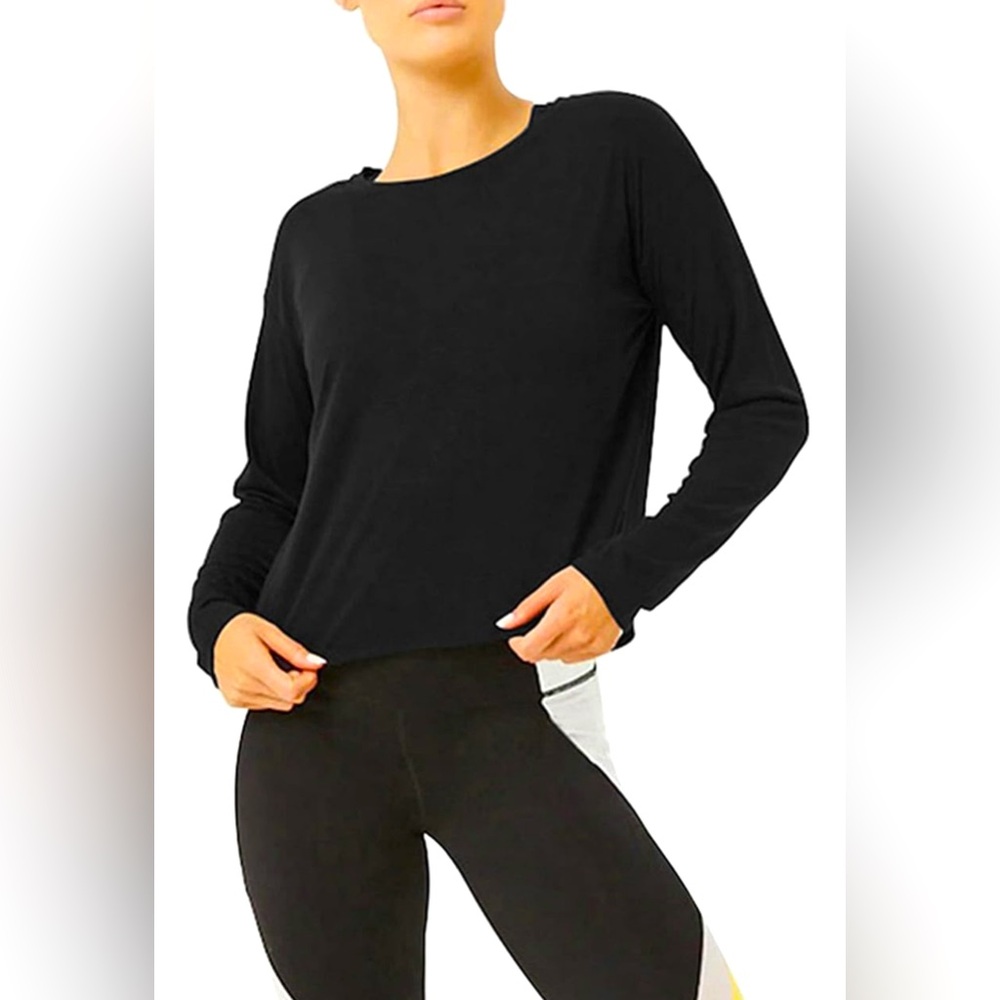 New! Women’s Long Sleeve, Open Back, Workout / Yoga Top